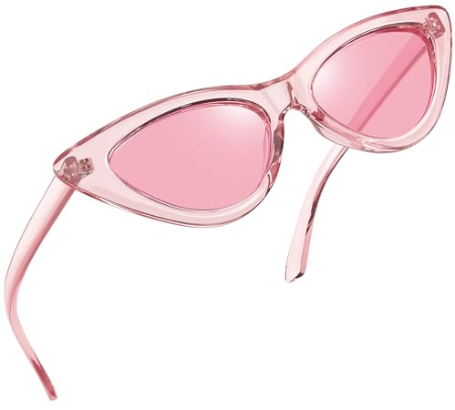 Joopin Occhiali da Sole da Donna Occhi di Gatto Polarizzati Protezione UV400 Moda Retro Triangolari Farfalla Vintage Cat Eye Sunglasses (Rosa Trasparente)