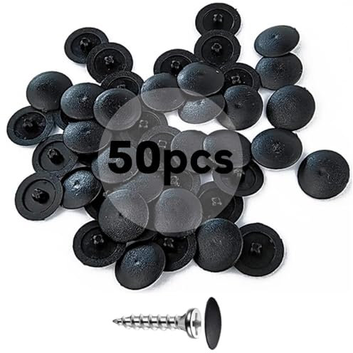 50 PCS Screw Head Covers, Black Screw Cover Caps, Plastic Cross Head Screw Cover Caps for for Furniture Cabinet Cupboard ShelfScrew Head Covers