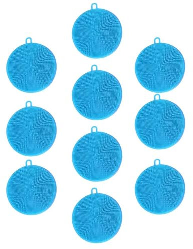 Reusable Dishwasher Safe Wash Brush, Dishwasher Safe Wash Brush, Silicone Dish Sponge,10X Silicone Dishwashing Brush, Reusable Dish Scrubber, Easy T o Use, Portable for Kitchen Dishes