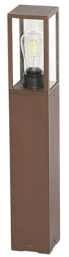 Lindby Robigus utomhu (stänksäker (lanthus, vintage rustik) i brunt av aluminium (1 lampa E27) – vägbelysning pollerlampa, väglampa, sockellampa