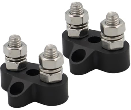 Holibanna 2pezzi Barra Di Distribuzione Terminale in Acciaio Plastica e Ottone Blocco Di Distribuzione Per Auto Camper e Barche Connessione Stabile