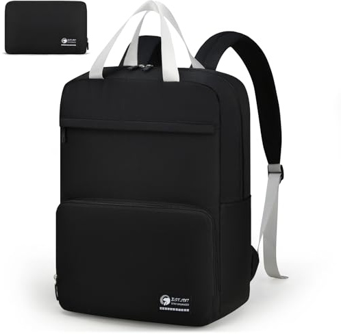 SPAHER Bagages Cabine 40x30x15cm Air France British Airways Pliable Sac a Dos Voyage Cabine Avion Femme Homme Bagage a Main Petit Sacs à Dos Loisir Impermeable 20L Travel Backpack, Noir