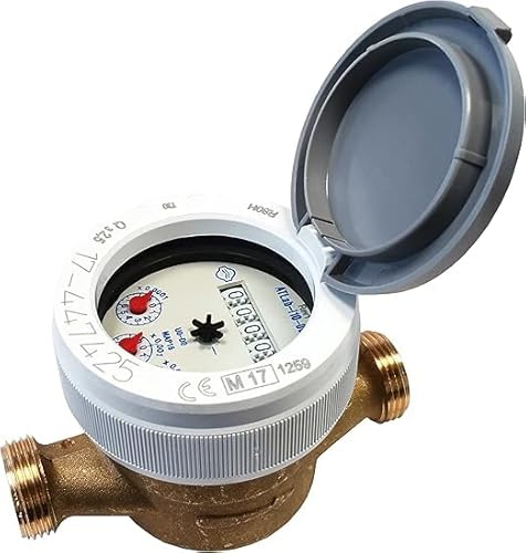 Contatore Acqua 1/2 Quadrante Bagnato con Raccordi – Omologato MID 2004/22/CE – Conta Litri per Acqua Limpida – Mod. DBRF/15.