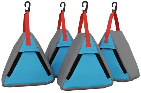 vidaXL Aufbewahrungstasche 4 pcs Grau und Blau 24 x 16 x 24 cm Oxford, Outdoor-Rucksack, dreieckiges Design, modern und robust, leicht für Wandergepäck, Abenteuer-Kits