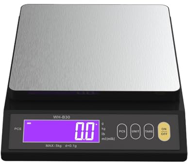 Báscula de cocina – Báscula digital de conteo de calorías de alimentos | Batería comercial de 2,5 kg | Accesorios para hornear joyas de café, pesaje postal, preparación de comidas, control de