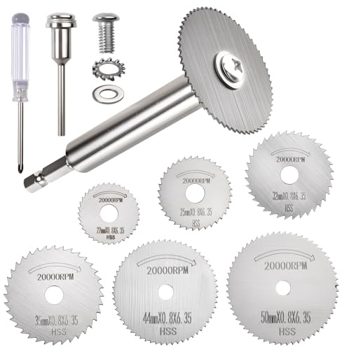 SPEEDWOX Tagliatubi interno per PVC e plastica, set di utensili 6 lame per sega e asta esagonale 1/4, set di tagliatubi interno per tubi in plastica ABS per trapano a percussione