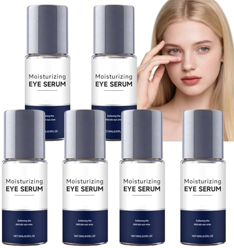 Ögonserum med hyaluronsyra, underögonkräm för mörka ringar, puffiness, rynkor och puffiness, anti-aging, fuktgivande, ger näring och ljusar, minskar fina linjer (6st)