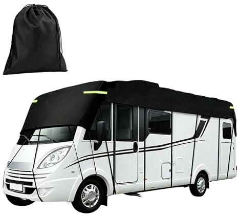 Cubierta de techo de Caravan de tela Oxford 210D, impermeable y resistente a los rayos UV, protección de techo para Motorhome con tiras reflectantes, parachoques para autocaravanas y caravanas, ajuste