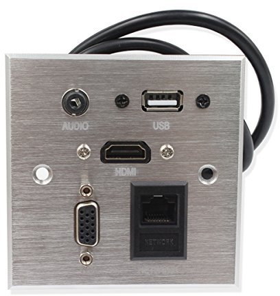 Multimedia Information Panel Outlet, Multifunctional Socket (USB,hdmi,Audio,vga,net Port) Wall Multi-Media Plug for Home Furnishing, Hotel, Office,