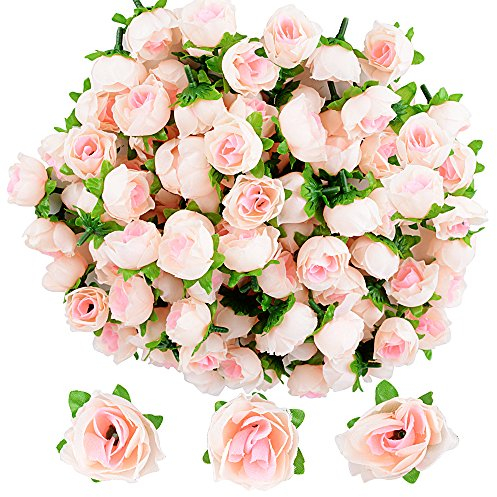 JNCH 100 Stücke Künstliche Blütenköpfe Blumen Köpfe Rosenköpfe Rosen Kopf Kunstblumen Seide Klein deko für Hochzeit Feste Partei Haus DIY Basteln