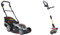 SPRINT 2x18V (36V) Lithium-Ion 44cm Cordless Lawn Mower 440P18V + 18V Lithium-Ion Grass Trimmer Body 18GT, 30cm