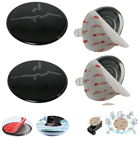 MeetRade 4PACK Dashboard Mounting Pad Disk With PU Sticky Adhesive Replacement Kit 95mm Circle Heat Resistant Double-Sided Stickers for Suction Cup Car Phone Holder Disc & Windshield GPS Dash Cam