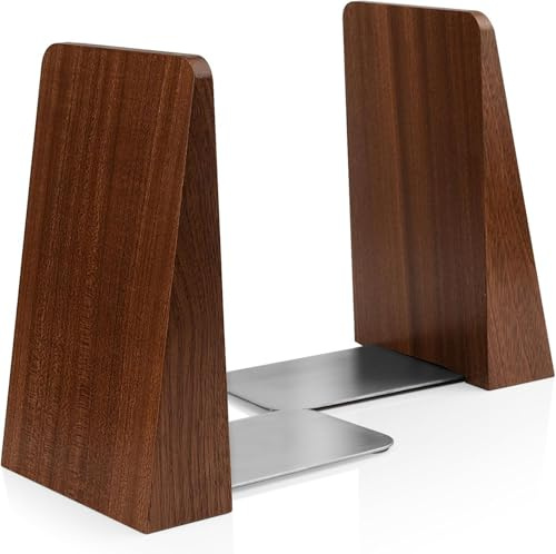 DRELIFAM Wood Handmade Heavy Duty Book ends for Shelves, Decorative Book End for Heavy Books