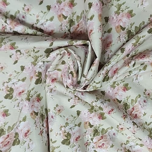 Tessuto al Metro Cotone Panama 280 cm ideale per arredo casa, tende su misura e rivestimenti moderni grazie alla trama resistente, stoffa, tessuto di qualità per cucito creativo (Camelia Rosa)