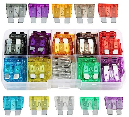 HZZXCH 100Pcs Car Assorted Motorhome Parts & Accessories Fuse Replacement Kit Clear Storage Box Fuse Holder
