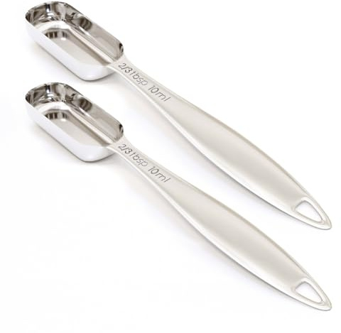 2PCS 2/3tbsp(10ml) Measuring Spoon, Stainless Steel Measure Teaspoon