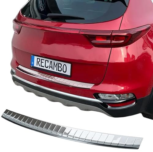 RECAMBO Protezione per paraurti in acciaio inox lucidato, look cromato, compatibile con Kia Sportage, QL, anno di costruzione 07/2018, styling e protezione per il paraurti