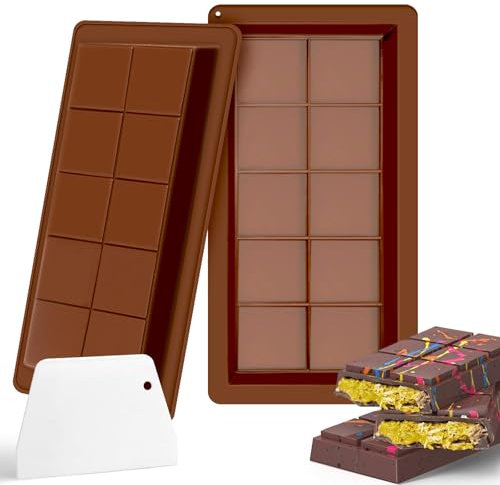 Schokoladenform Silikon Tief Schokoladentafel Form 2 Stück Silikonform Schokoladentafel,Antihaftbeschichtung Schokoladenform Tief Schokolade Form für Schokolade Praline Süßigkeiten