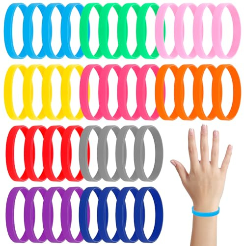 100pcs 10 Colores Braccialetti In Silicone Colorati, Riutilizzabile Braccialetti In Gomma, Braccialetti In Gomma Per Eventi, Feste, Sport