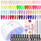 COSCELIA 25PCS Kit Vernis Semi Permanent Complet de vernis à ongles UV avec lampe UV Nu Rouge Violet Jaune Set de vernis à ongles avec Top Coat Base Gel Set de manucure complet