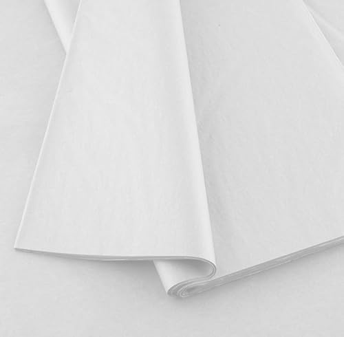 GOOD STUFF Lot de 10 feuilles de papier de soie blanc – Dimensions 66 cm x 50,8 cm – Parfait pour les emballages cadeaux, le bricolage et l'artisanat (blanc)