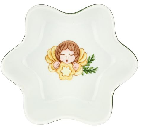 THUN, Ciotola a Forma di Stella in Porcellana, Versione Piccola, Collezione Sorprese di Natale, Ciotola da Collezione, Idea Regalo per Natale, Ø 13 cm, 5 cm h