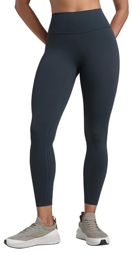 CRZ YOGA Donna Butterlift Yoga Leggings Sollevamento del Sedere 64cm - Nessuna Cucitura Frontale A Vita Alta True Navy 42