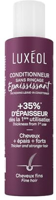 LUXEOL - Conditionneur Epaississant Sans Rinçage - +35% D'Epaisseur Dès la 1ère Utilisation* - Efficacité Prouvée - à l'Algue Rouge, Protéine de Riz & Acide Hyaluronique - Fabriqué en France - 150 ml
