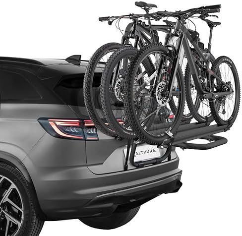 ALTHURA Portabici da Portellone Posteriore in Alluminio per 3 Bici (No E-Bike) - Facile Installazione - Richiudibile e Compatto - Omologato TUV-GS - 100% Made in Italy