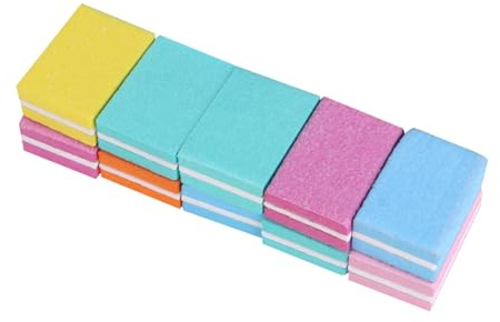 DECOMELODY Lime per Unghie in Spugna 10 Pezzi, Blocco Lucidante Quadrato Piccolo, Strumento per Manicure per Nail Art, Portatile e Delicato, Adatto per Uso Domestico e Saloni Colore Casuale