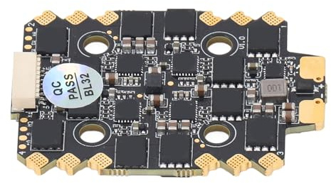 Walfront ESC 4 en 1 ESC E70 G1, Contrôleur de Vol BLHeli 32, 20x20 2-8S 70A pour Radio Hobby et Quadricoptères, Pièces Multirotors avec Galvanomètre 70A et MOSFET Haute Puissance pour Télécommande
