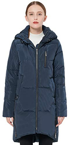 OROLAY Donna Elegante Piumino Inverno Giacca con Cappuccio Blu L