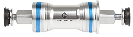M-Wave Unisex-Adult Carousel BB BSA SQ Kompakt Innenlager, Silber/Blau, für 68 mm Gehäuse, L1: 127.5 mm, L2 31 mm