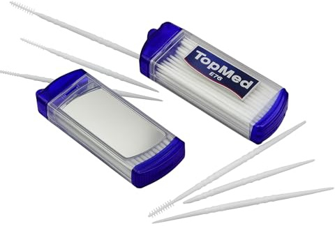 TOPMED ETS munvård tandborste tänder plockar tandtråd tandpetare i plast med en spegel 100 st (2 lådor x 50 enheter) färgen kan variera