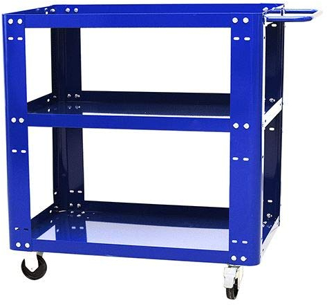 Arbeitswagen mit 3 Regalen, 82 x 45 x 85 cm, Gewicht 24 kg.