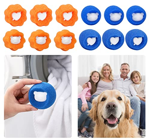 MENGON 12 Stück Tierhaarentferner Waschmaschine Fusselball für Waschmaschine Waschbälle gegen Tierhaare Hundehaare Katzenhaare Entfernen Haarentfernung Fusselentferner für Tierhaarentferner Kleidung