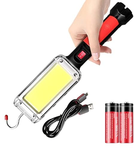 Lampada da Lavoro LED Ricaricabile Torcia di Ispezione COB Meccanico Luce Portatile Potente da 20W 700 Lumen a Batteria Magnetica e Gancio Appeso per Riparazione Auto Garage Banco da Lavoro Officina