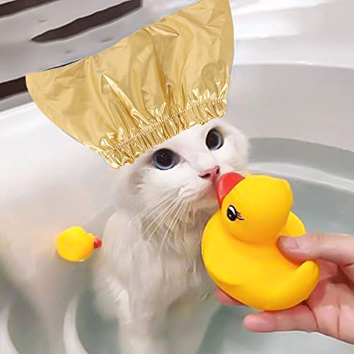 Bonnets de Douche pour Chat et Chien Imperméable Bonnet de Bain pour Animaux de Compagnie Elastique Couvre-oreilles Chapeau de Douche Réutilisable Accessoire de Bain pour Chat et Chien-M