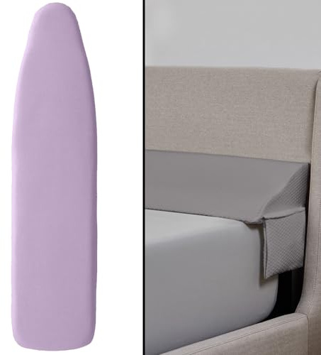 Gorilla Grip Ironing Board Cover and Headboard Gap Pillow, Board Cover 15x54 Light Purple, Elastic Edge, Headboard Gap Pillow Size King Gray, Head and Neck Support, 2 Item Bundle