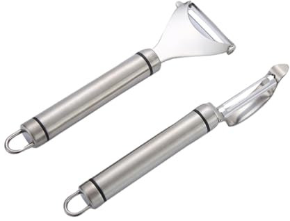 Amosfun 2 Pz Pela Carote per Cucina Pelatutto Multifunzione Pelafrutta in Acciaio Inox Pelapatate di Tipo Dritto Pela Patate Pelapatate in Acciaio a Forma di u Multifunzionale
