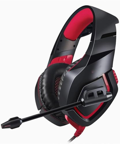 HOUDISAM Casque de Jeu avec Son Surround, avec Micro et lumière antibruit, Casque Universel for Ordinateur de Bureau et Ordinateur Portable
