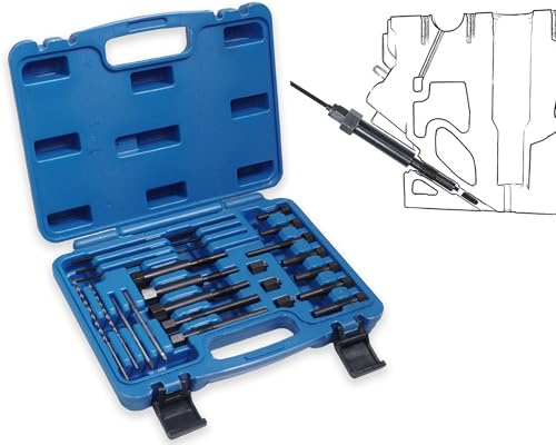 RIODEMBO 22 pezzi Set di estrattori per candelette, kit di estrazione delle candelette, strumento per la rimozione degli elettrodi delle candelette per candelette M8x1,0, M10x1,0, M10x1,25