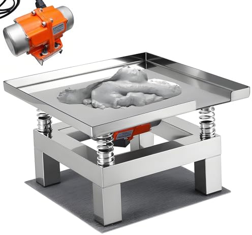 HuanSebesity Stainless Steel Mini Vibration Table,Vibration Test,Concrete Vibrating Table,3000-3600 Times/Minute,For Remove Bubbles,Shake the Precipitate,Shake the Wet Powder 50x50cm