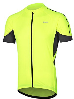 ARSUXEO Men's Short Sleeves Cycling Jersey Bicycle MTB Bike Shirt 636 Green Size XL