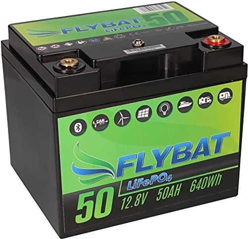 LiFePO4 Akku 12V (12,8V) 50Ah inkl. Bluetooth und CanBus Versorgungsbatterie für Boot | Yacht | Caravan | Wohnmobil | UVM.