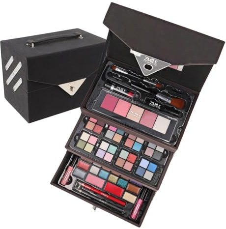 ZMILE COSMETICS Beauty Case Velvety (dark grey) Kosmetikkoffer vegane Kosmetik mit Schminke - Make Up Set für unterwegs, zum Reisen und Verschenken