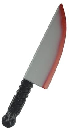 Hosfairy 1Pcs Realistic Halloween Bloody Knife Fake Zombie Costume Props Accessories for Halloween Party Decoration Cosplay Prop Horror Zombie Costume Accessory (Bloody Short Fruit Knife)