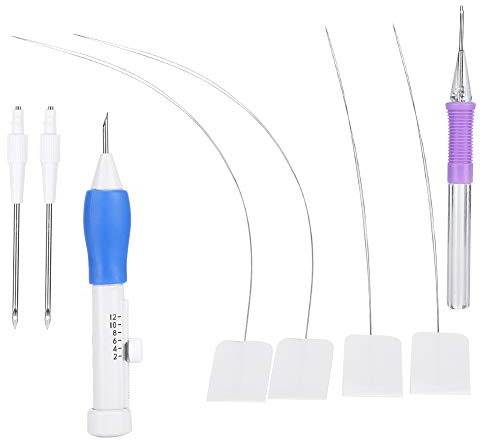 Kit de Broderie D'Aiguille de Poinçon Aiguilles de Poinçon de Broderie, Stylo de Broderie Magique de Bricolage, Outil D'enfileur D'Aiguille de Poinçon Aiguille de Poinçon de