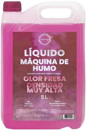 Plantawa Líquido Máquina de Humo 5 Litros: Densidad Muy Alta Olor Fresa, Máquina de humo, cañon humo, fog machine, halloween holographic, halloween humo, Fuego Artificial y fuegos artificiales cohetes