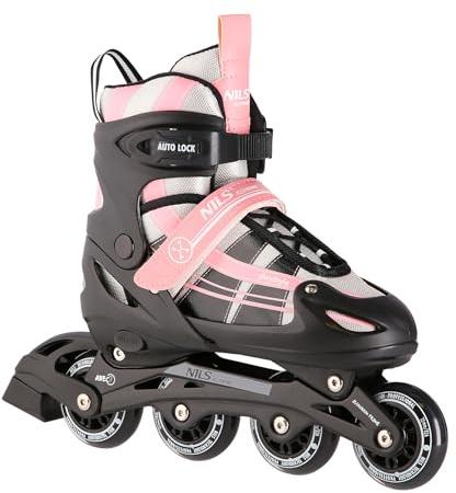 Nils Extreme Chaska - Pattino per hockey su ghiaccio, 2 in 1, colore: rosa, bianco, taglia: L (39-42)